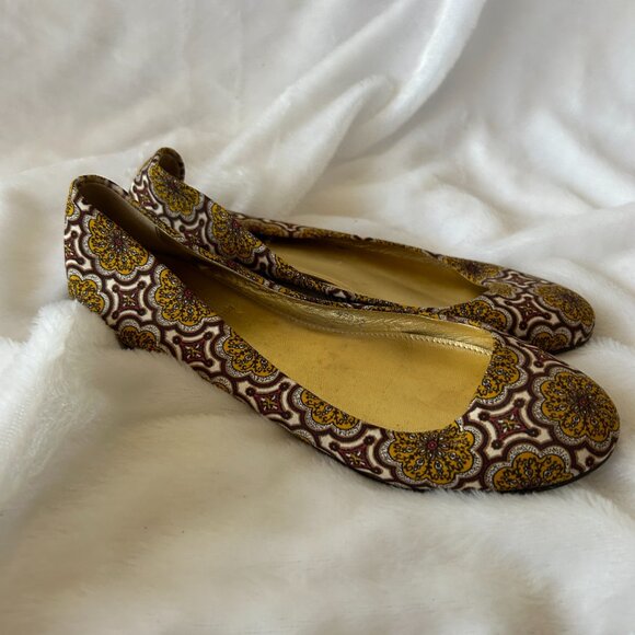 J. Crew Patterned Flats in Brown and Gold - Picture 3 of 8